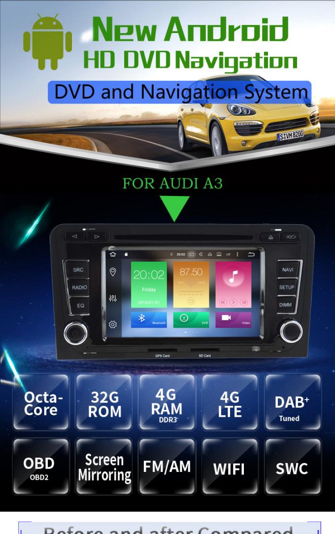 Αρρενωπός Audi οθόνης αφής φορέας αυτοκινήτων DVD ΠΣΤ με Bluetooth Playstore
