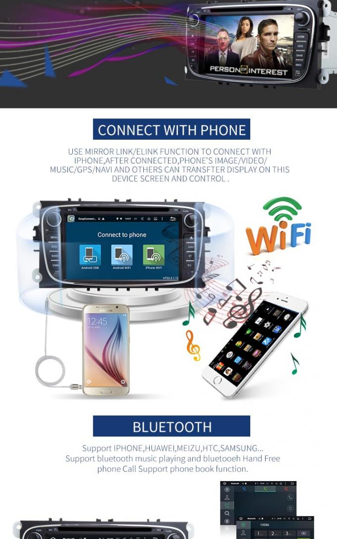Στερεοφωνικό συγκρότημα αυτοκινήτων οθόνης αφής της BT Ipod Usb Canbus με το ΠΣΤ και Bluetooth